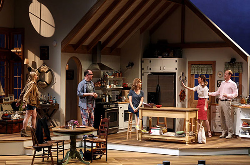 Andrea Syglowsi, Rob Nagle, Melanie Lora, Kat Foster and Corey Brill in South Coast Repertory's 2015 world premiere of Of Good Stock by Melissa Ross.